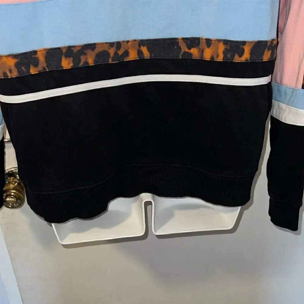 JAGGAD Montalvo Pink, Black and Blue Paneled Sweater-M